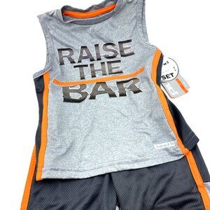Boys Outfit Matching Set Size 3T Raise the bar Tank Shorts Children Kids Summer